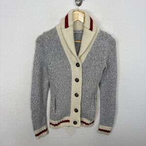 Bluenotes Cabin Salt &‎ Pepper Shawl Collar Cardigan Women XS Cowichan